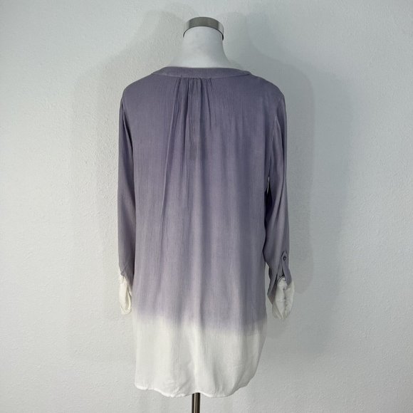 Bandolino Womens Top S Purple White Trudy Blouse Peasant Tab Sleeve NWT - Picture 6 of 16
